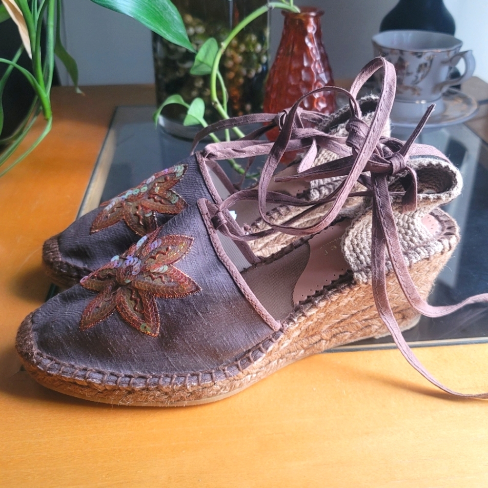 james oliver Jute Espadrille Wedges